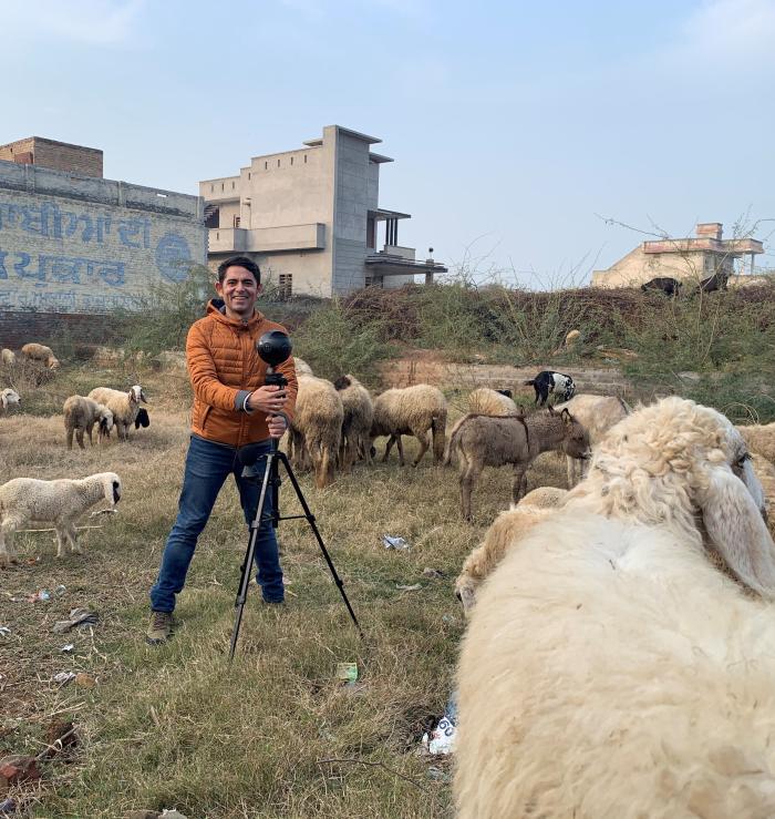 Harjant Gill filming Tales from Macholand in northern India