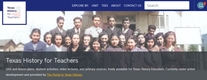 Texas History for Teachers homepage