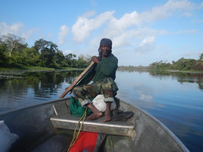 Archaeological reconnaissance along the Belize River (photo by Alex Gantos)