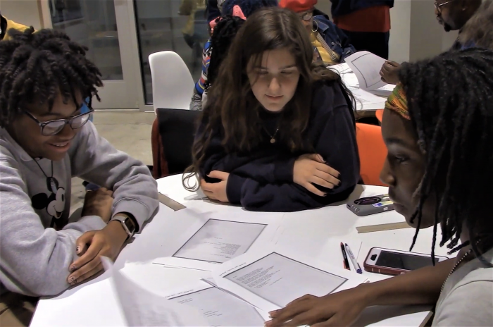 Baltimore youth participate in a Chicory poetry response workshop