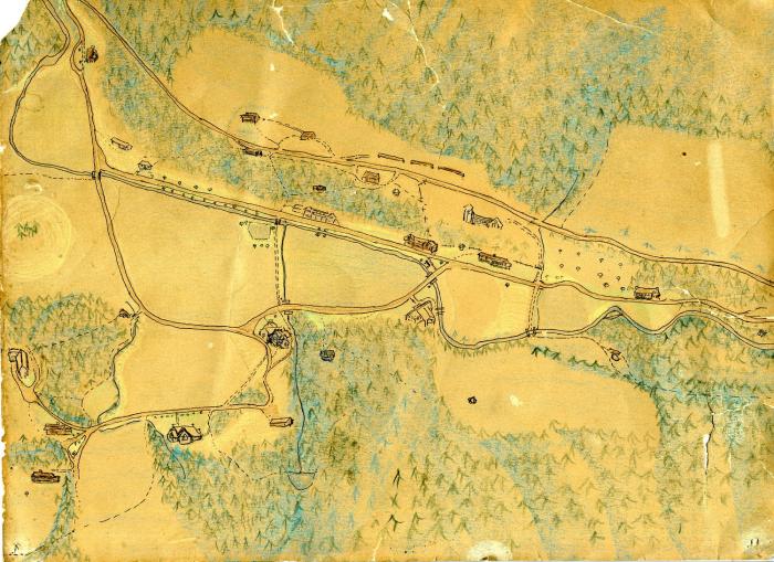 Map of Pine Mountain Settlement School, c. 1940s?, Anonymous Map of Pine Mountain Settlement School, c. 1940s?, Anonymous