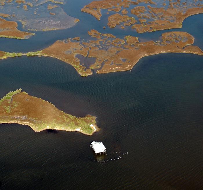 Land loss around Louisiana coast; photo by Kristi Cheramie Land loss around Louisiana coast; photo by Kristi Cheramie